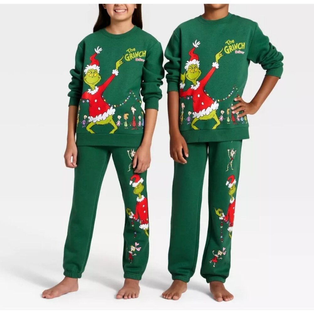 Target Kids' Dr. Seuss The Grinch Evergreen Fleece Graphic Sweatshirt & Pants